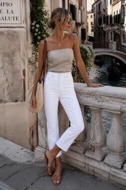 PAIGE Kylie Crop Jeans – Optic White – Size 26 X 26
